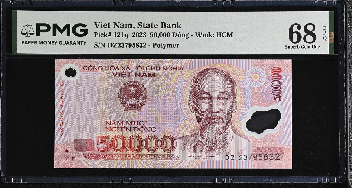 Vietnam 50000 Dong 2023 P 121 q Superb Gem UNC PMG 68 EPQ