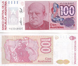 Argentina 100 Australes 1985 P 327 c UNC ,Progreso ,Domingo Sarmiento