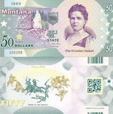 UNITED STATE USA. 50 DOLLARS 2019 POLYMER 41st MONTANA ELLA HASKELL ORYO PLATA