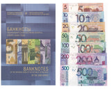 Belarus Set 7 UNC 5 10 20 - 100 200 500 Rubles 2009 P 37 38 39 - 43 Matching W/F