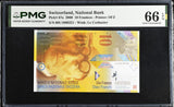 Switzerland 10 Franken 2000 P 67 a 00U Prefix Gem UNC PMG 66 EPQ