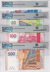 Hong Kong Set 4; 20-500 Dollars 2023 P 302-305 SCB Superb GEM UNC PMG 67 68 EPQ