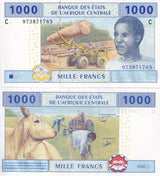 Central African States Chad 1000 Francs 2002 2017 P 607 Ce UNC