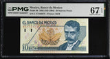 Mexico 10 Nuevos Pesos 1992 ND 1994 P 99 Superb Gem UNC PMG 67 EPQ