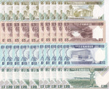 Zambia Set 4 X Lot 10 = 40 UNC 2 5 10 20 Kwacha 1980 - 1991 P 24 25 26 27