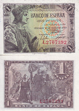 Spain 1 Pesetas 1943 P 126 UNC