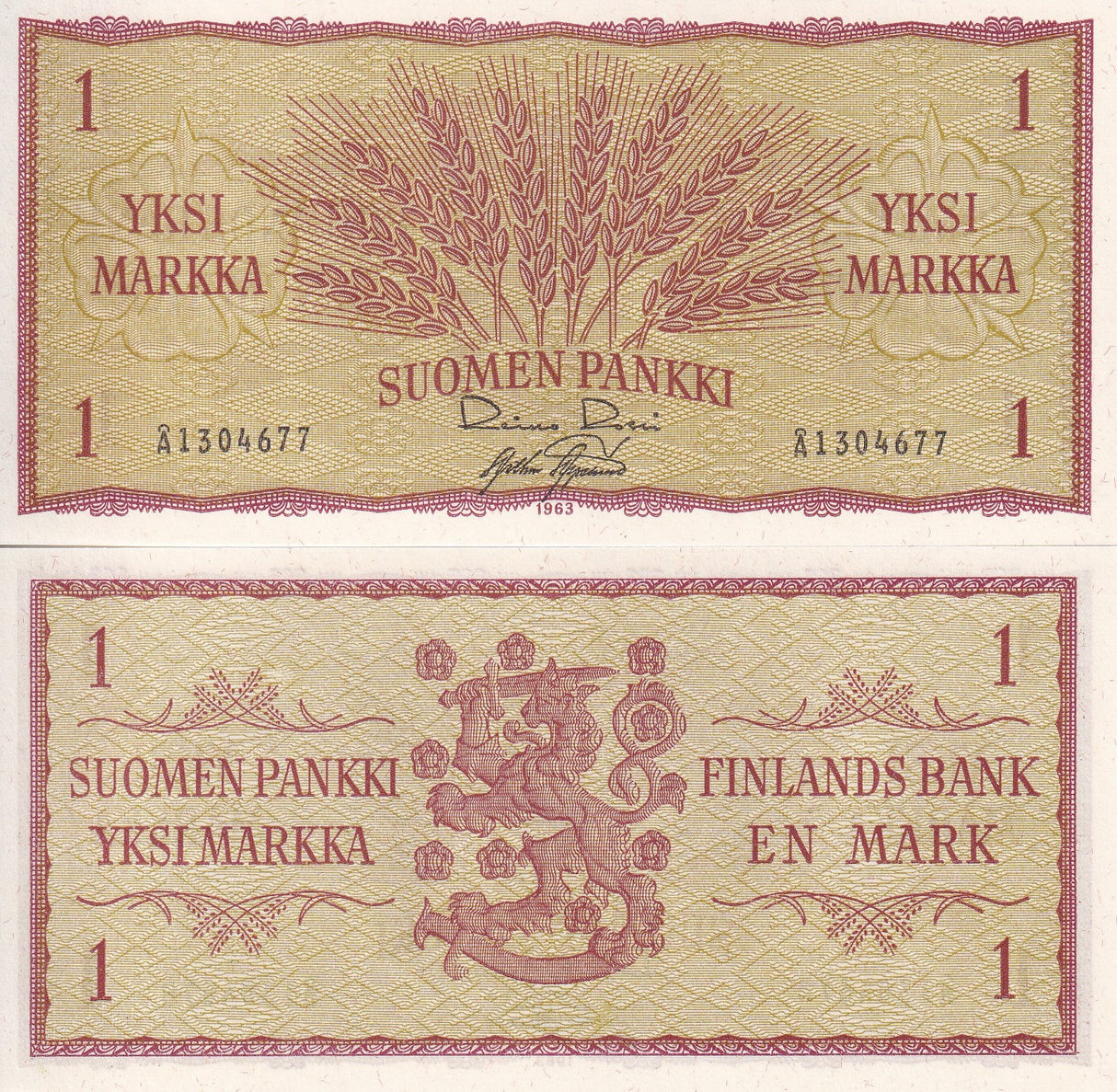 Finland 1 Markka 1963 P 98 UNC