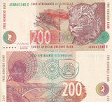 South Africa 200 Rands ND 1999 P 127 b AUnc, LEOPARD ,Dish antenna
