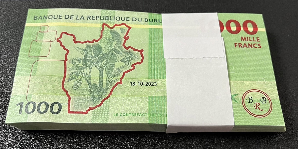 Burundi 1000 Francs 2023 P 51 New Sign UNC LOT 100 PCS 1 BUNDLE