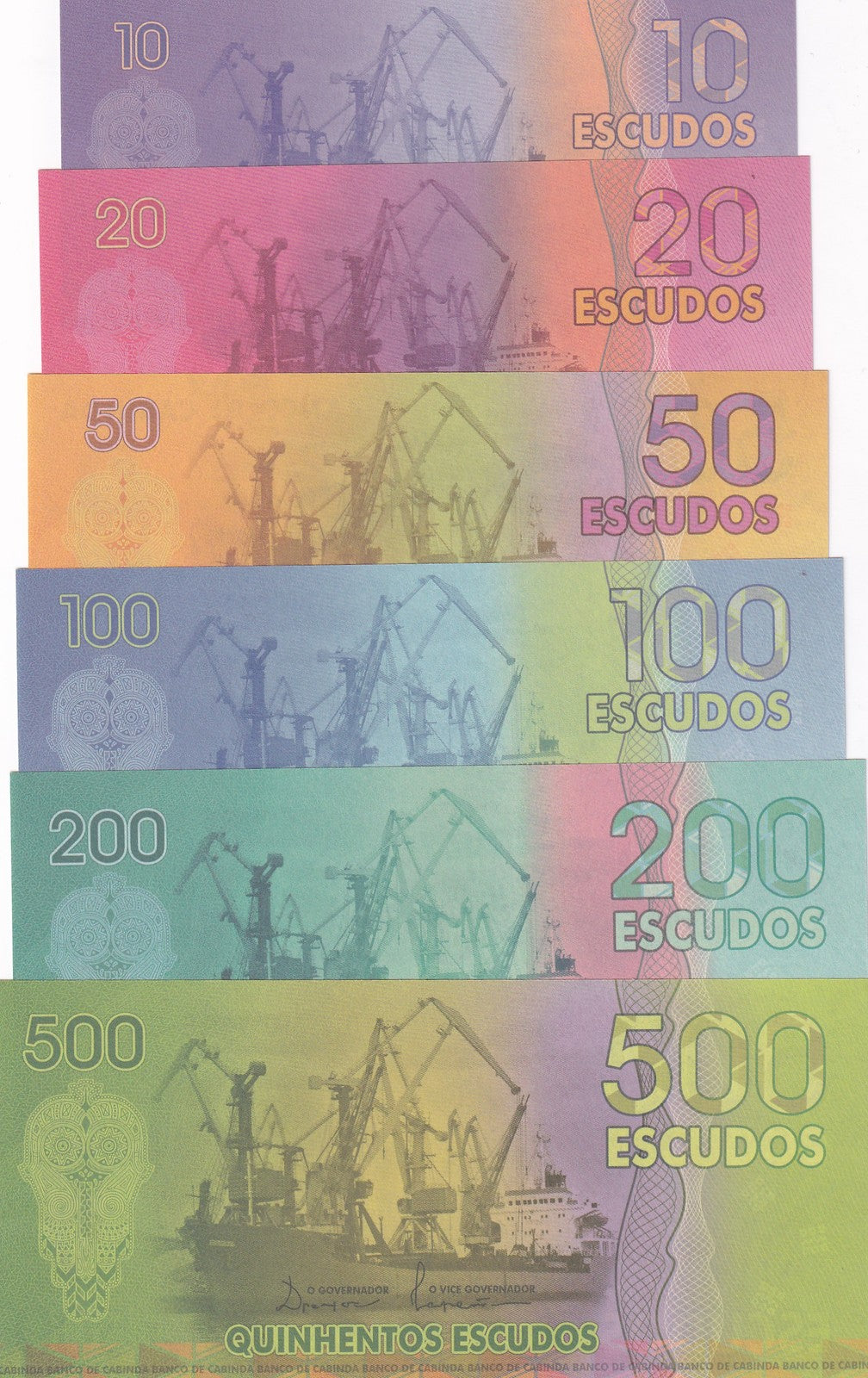 CABINDA Set 6 pcs 10 20 50 100 500 Escudos 2013 Fish FANTASY