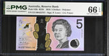 Australia 5 Dollars 2018 Polymer P 62 b Gem UNC PMG 66 EPQ