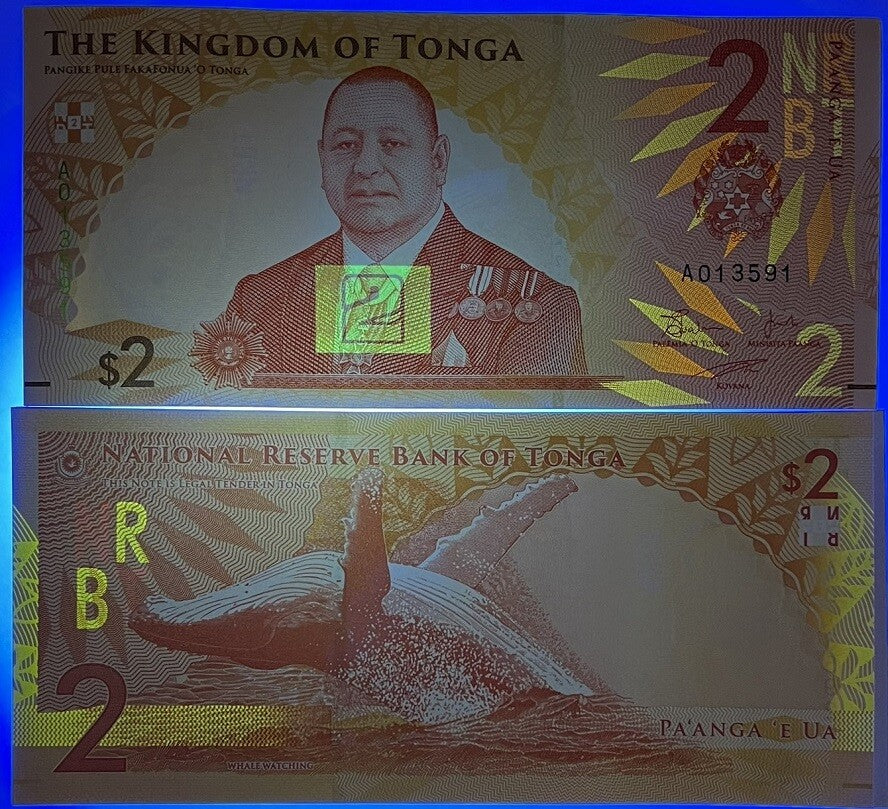 Tonga 2 Pananga 2023 2024 P 50 NEW Design Whale UNC