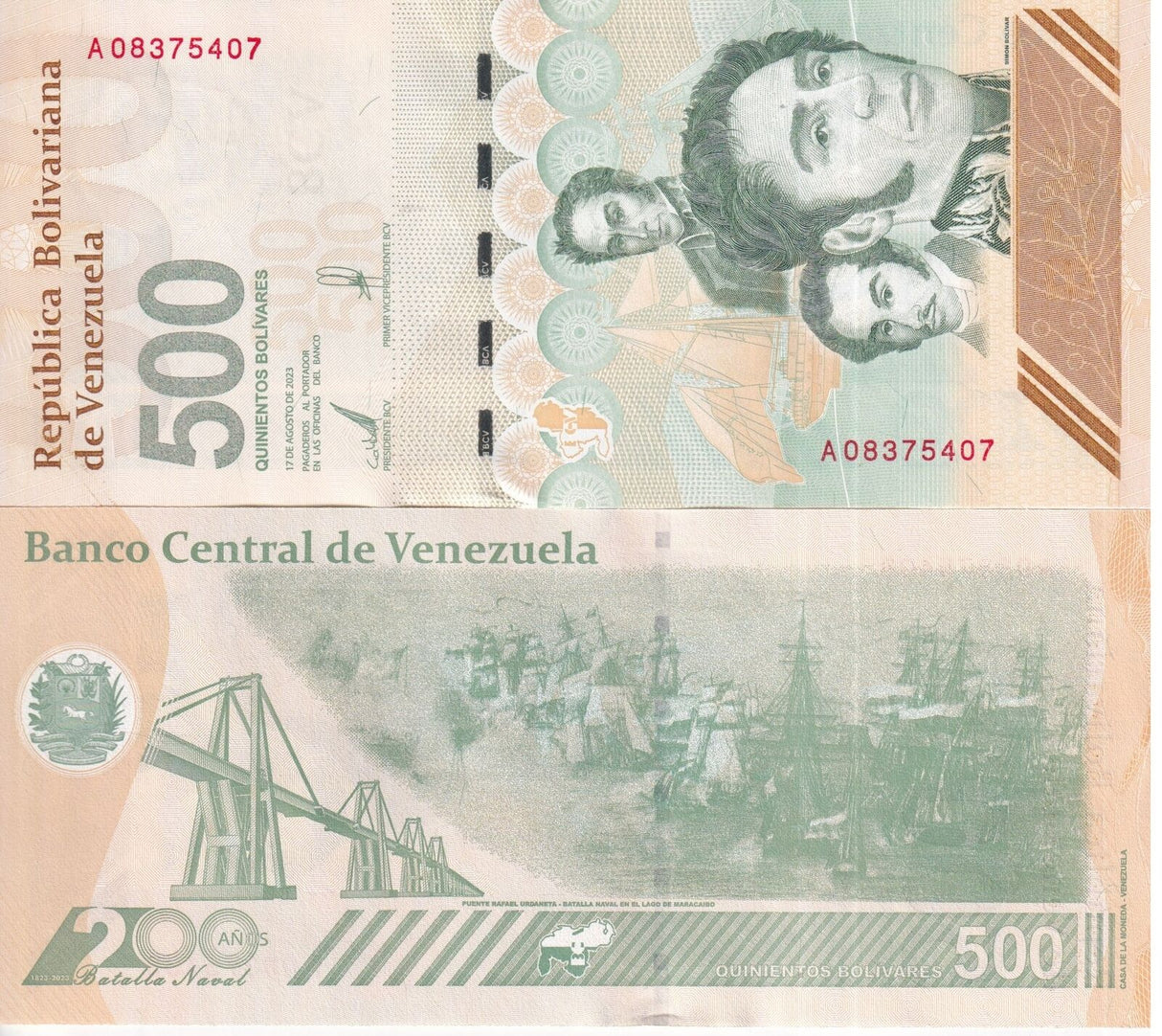 Venezuela 500 Bolivares Digitales 2023/2024 P 121 NEW Design UNC