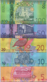 Samoa Set 5 UNC 5 10 20 50 100 Tala 2017 P 38 39 40 41 44