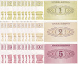 Slovenia Set 3 x Lot 10 = 30 Pcs 1 2 5 Tolarjev 1990 P 1 2 3 UNC