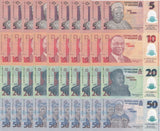 Nigeria Set 4 X LOT 10=40 UNC 5 10 20 50 Naira 2024-2025 Polymer P 37 38 39 40