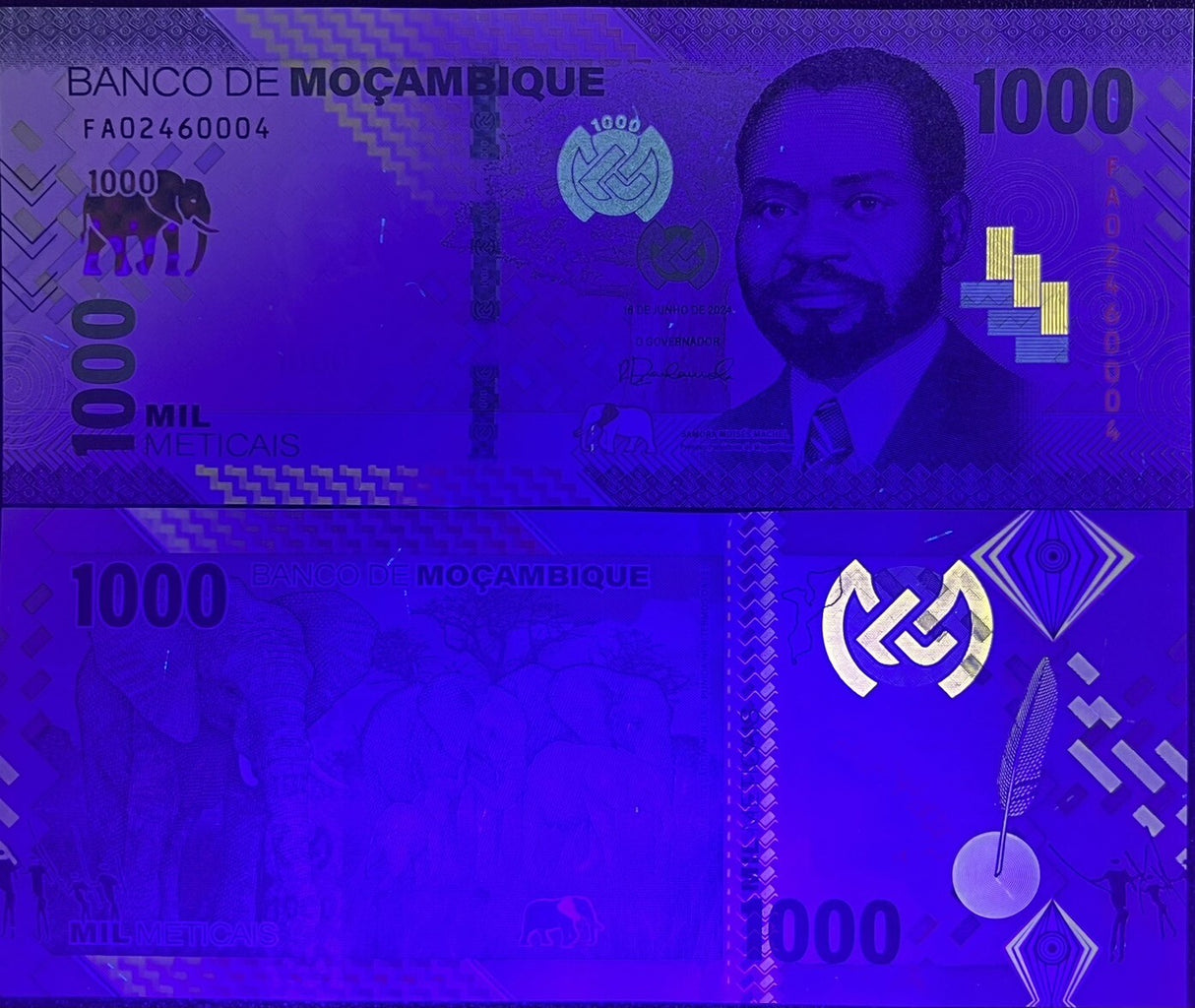 Mozambique 1000 Meticais 2024 Paper P 160 Elephants UNC