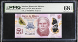 Mexico 50 Pesos 2019 P 123Aaf Polymer Superb Gem UNC PMG 68 EPQ TOP POP