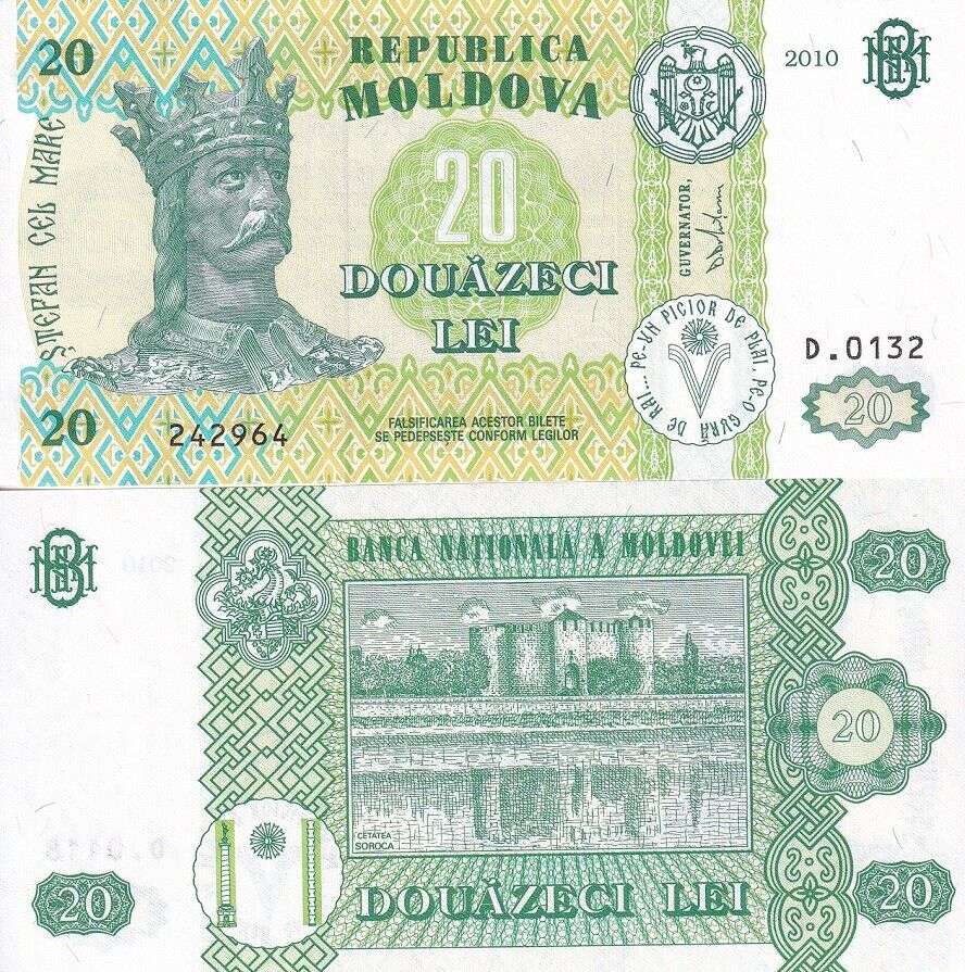 Moldova 20 Lei 2010 P 13 i UNC