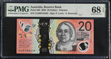 Australia 20 Dollars 2020 P 64 b Superb Gem UNC PMG 68 EPQ TOP POP