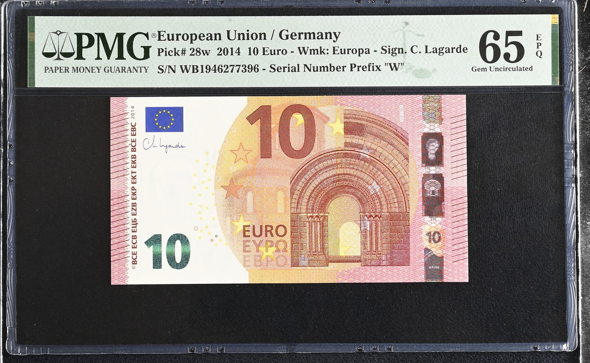 Euro 10 Euro Germany 2014 P 28 W Gem UNC PMG 65 EPQ