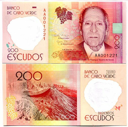 Cape Verde 200 Escudos 2014 Polymer P 71 LOW SERIAL 4 DIGIT UNC