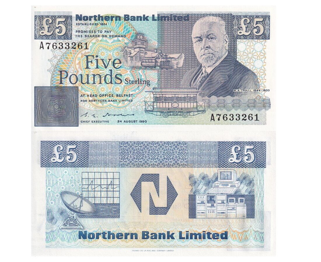 Northern Ireland 5 Pound 1990 P 193 UNC