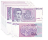 Yugoslavia 500 Dinara 1992 P 113 UNC LOT 10 PCS