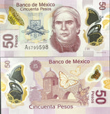 Mexico 50 Pesos 2017 P 123Aw Random Series Polymer UNC