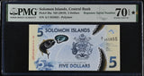 Solomon Islands 5 Dollars 2019 P 38 REPEATER A1 855855 Superb Gem UNC PMG 70 EPQ