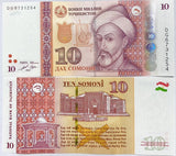 Tajikistan 10 Somoni 2021 P 24 UNC Mir Saiid Alii Hamadoni
