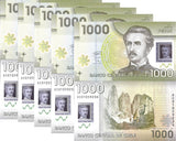 Chile 1000 Pesos 2020 P 161 Polymer UNC Lot 5 PCS