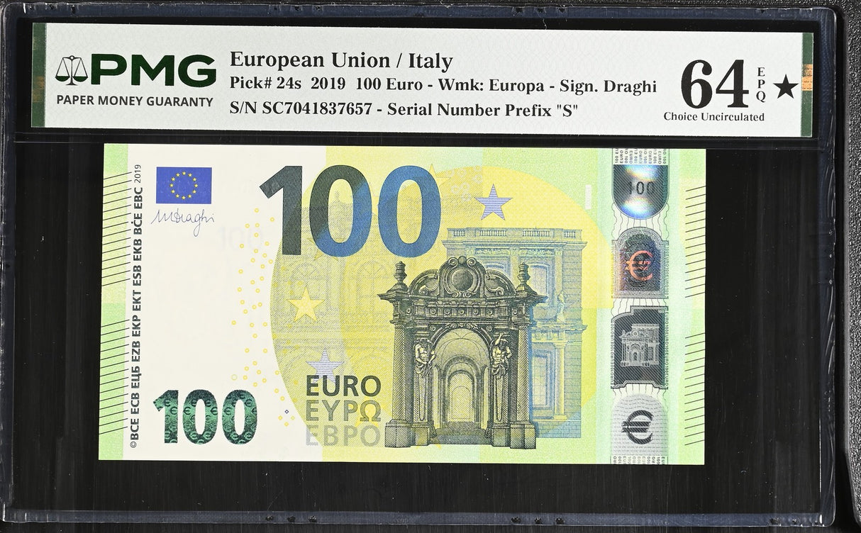 Euro 100 Euro Italy 2019 P 24 s Choice UNC PMG 64 EPQ Extra Star