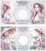 French Indochina 2000 Piastres 2025 Beautiful Women Fantasy Private