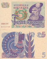 Sweden 5 Kronor 1968 P 51 AUnc