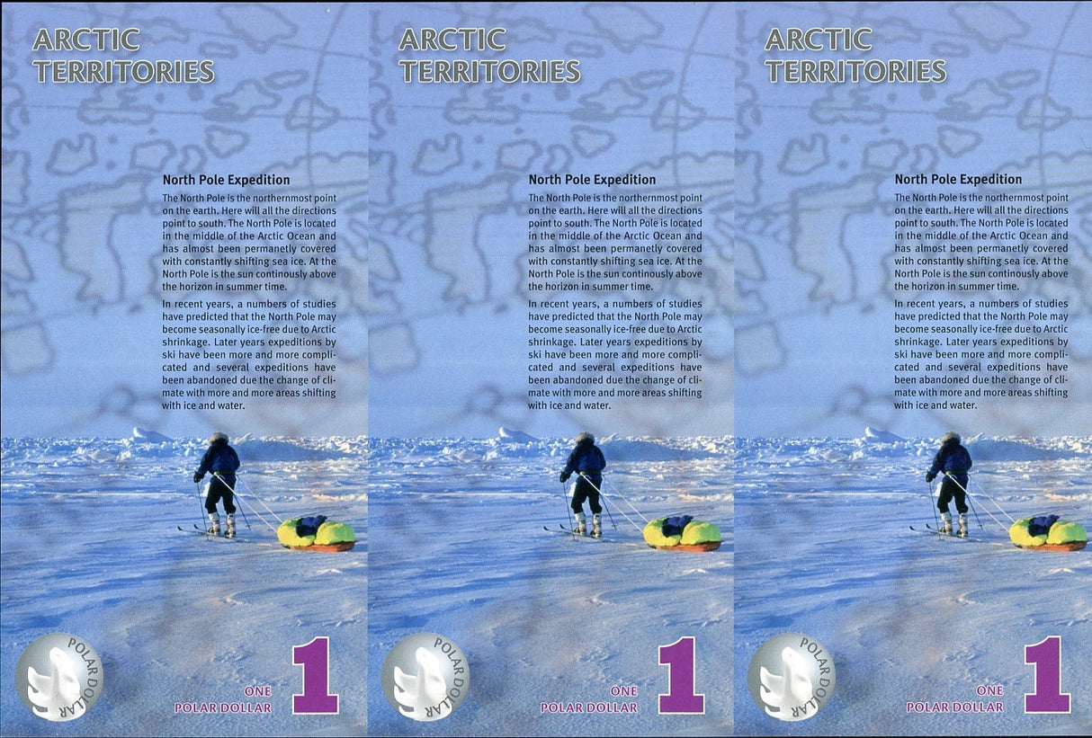 Arctic Territories 1 Dollar 2012 Polymer Random Series MATCHING SHEET 3 UNC