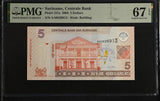 Suriname 5 Dollars 2004 P 157 a Superb Gem UNC PMG 67 EPQ