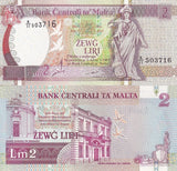 Malta 2 Liri L.1967 (1994) P 45 a UNC