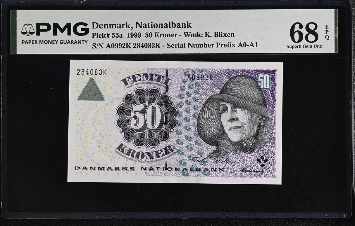 Denmark 50 Kroner 1999 P 55 a Superb Gem UNC PMG 68 EPQ