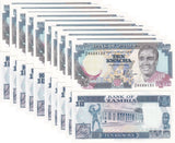Zambia 10 Kwacha 1989-1991 P 31 UNC LOT 10 PCS Giraffe, Liberty monument