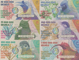 Elobey Grande Set 6 50 75 100 200 500 1000 Million Ekuele 2018 Bird Fantasy