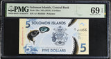 Solomon Islands 5 Dollars ND 2019 P 38 First Prefix A1 Superb Gem UNC PMG 69 EPQ