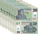 Nigeria 20 Naira 2026 P 40 Polymer UNC LOT 10 PCS