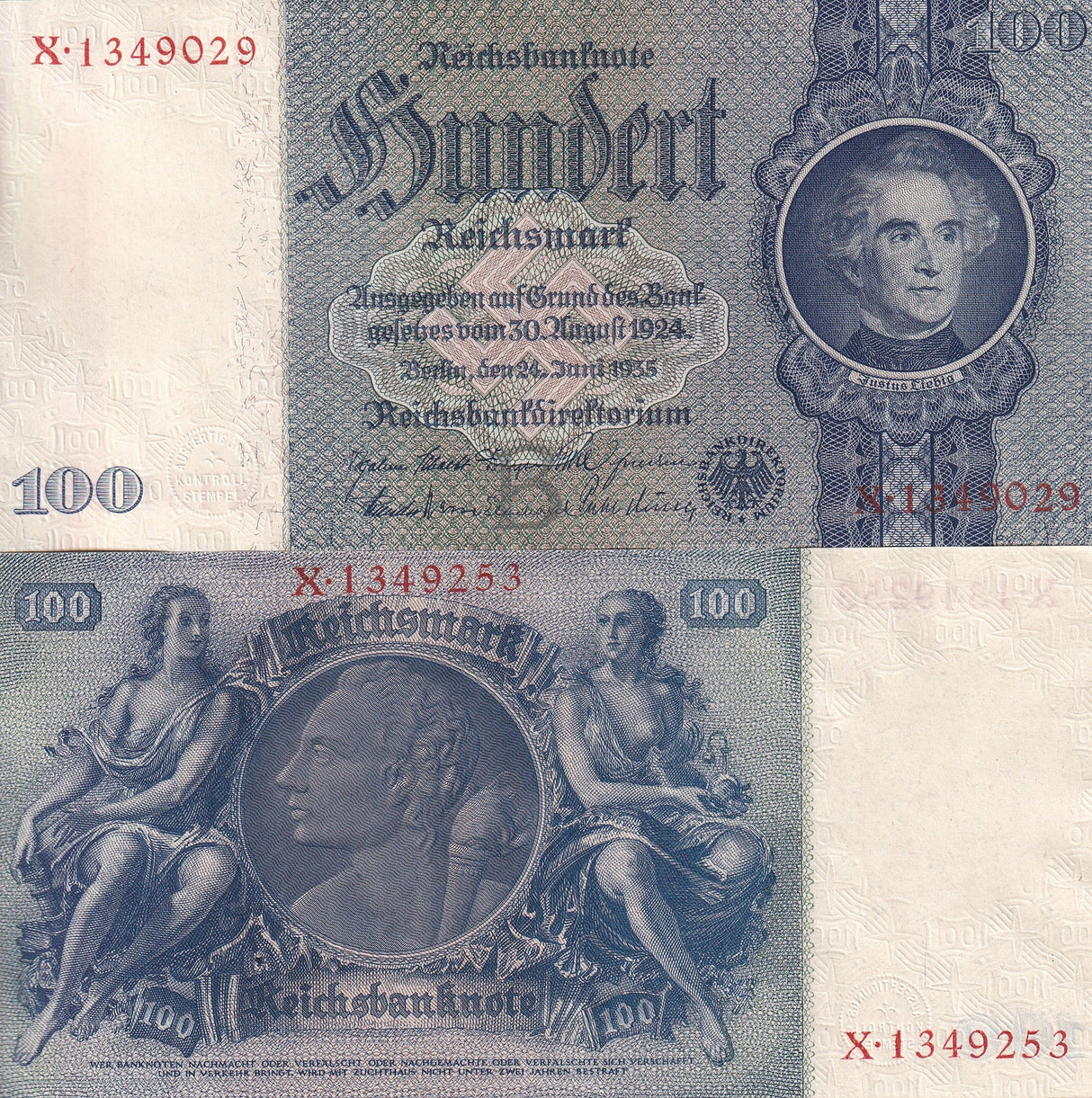 Germany 100 Reichsmark ND 1935 P 183 a UNC