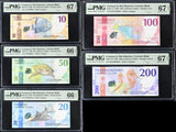 Curacao Set 5; 10 20 50 100 200 Gulden 2025 P 1 2-5 Superb Gem UNC PMG 66 67 EPQ
