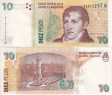 Argentina 10 Pesos ND 2012 P 354 Mixed Suffix UNC, Banco Central de la Republica