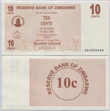 Zimbabwe 10 Cents 2006 Bearer Cheque P 35 UNC