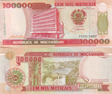 Mozambique 100000 Meticais 1993 P 139 UNC Cabora Bassa Dam Maputo