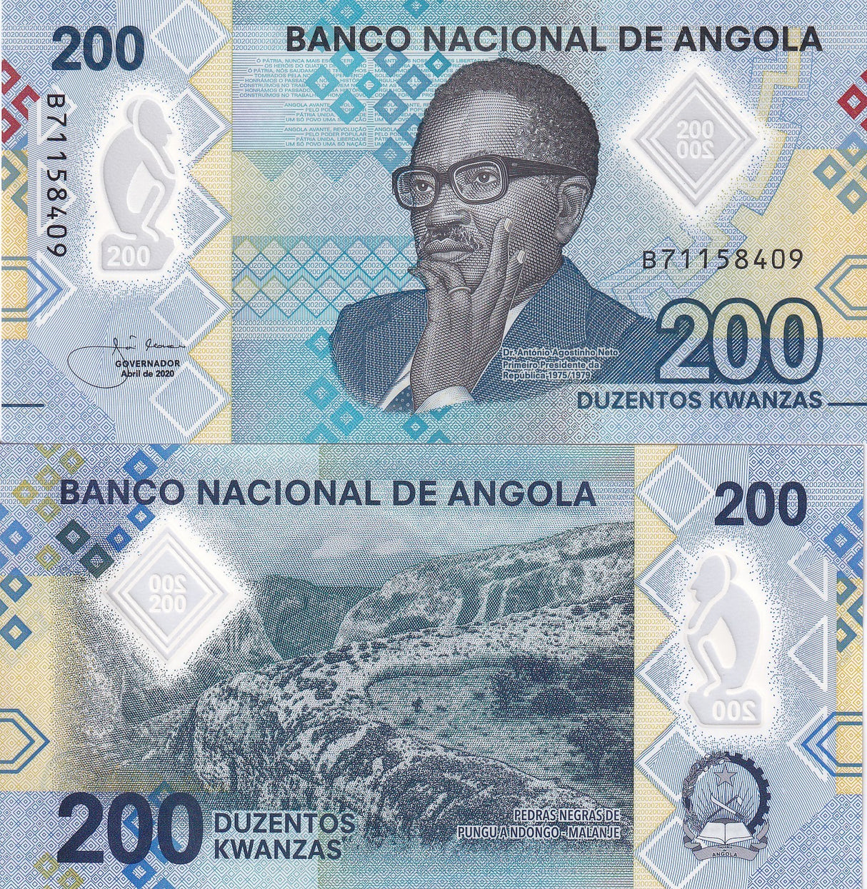Angola 200 Kwanzas 2020 P 160 Polymer UNC