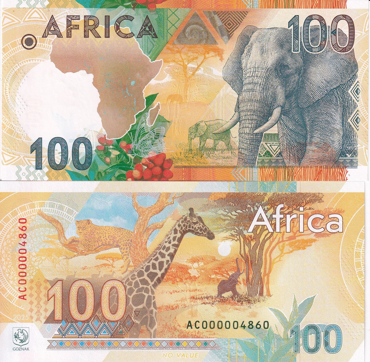 Russia Test Note GOZNAK SET 3 UNC Africa Rhino Lion Big Elephant